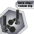 DIN960 ALTIKÖŞE BAŞLI İNCE DİŞ YARIM PASO CİVATA 