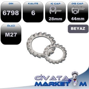DIN 6798 TIRTIRLI PUL M27 SİYAH