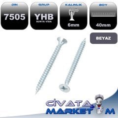 6X40 SUNTA (AĞAÇ-AHŞAP) VİDASI YHB DIN7505 BYZ