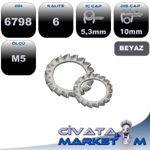 DIN 6798 TIRTIRLI PUL M5 SİYAH