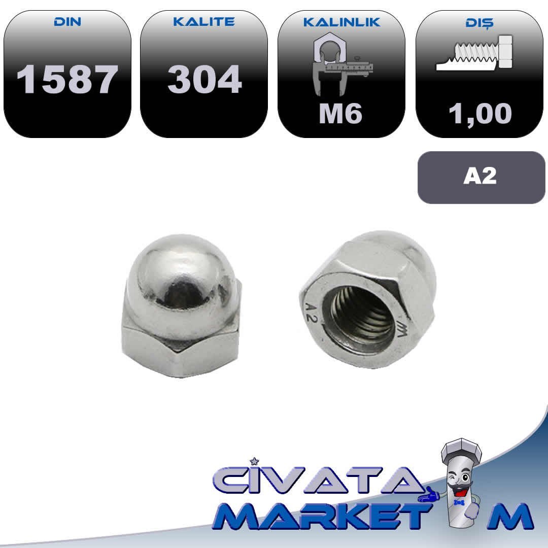 M6 ŞAPKALI SOMUN A2 DIN1587