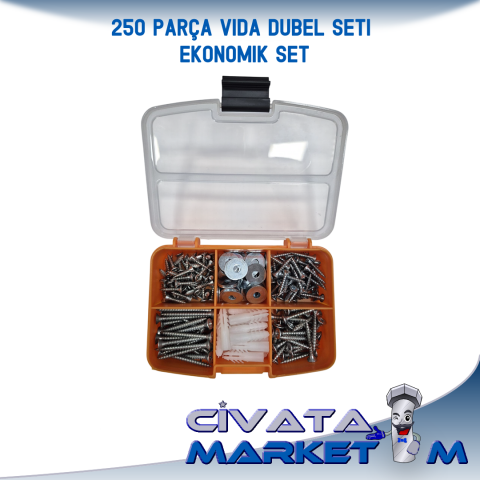 250 PARÇA VİDA DÜBEL SETİ - EKONOMİK SET