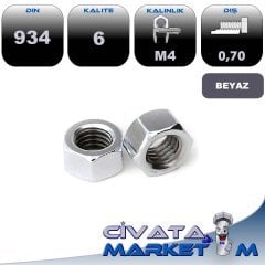 M4 ALTI KÖŞE SOMUN GALV. DIN 934 CL.6