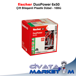 fischer DuoPower 6x50 Çift Bileşenli Dübel - 100lü