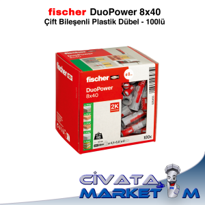 fischer DuoPower 8x40 Çift Bileşenli Dübel - 100lü