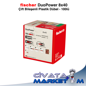 fischer DuoPower 8x40 Çift Bileşenli Dübel - 100lü