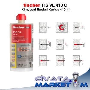 FISCHER FIS VL 410 C Kimyasal Epoksi Kartuş 410 ml - 15 Adet (KASALI)