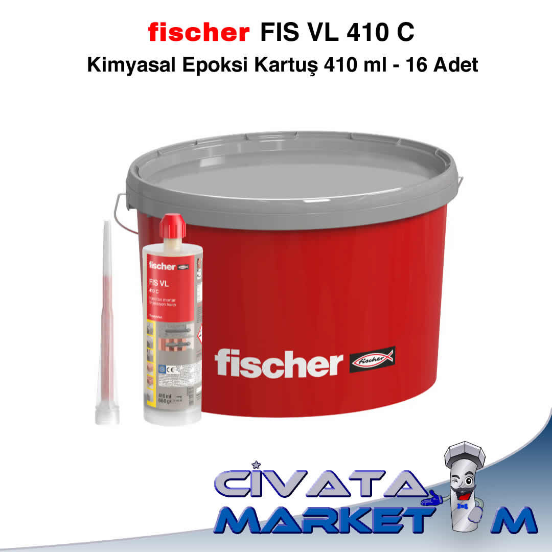 FISCHER FIS VL 410 C Kimyasal Epoksi Kartuş 410 ml - 16 Adet (KOVALI)