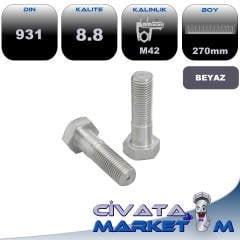 M42*270 ANAHTAR BAŞ YARIM DİŞ CİVATA 8,8