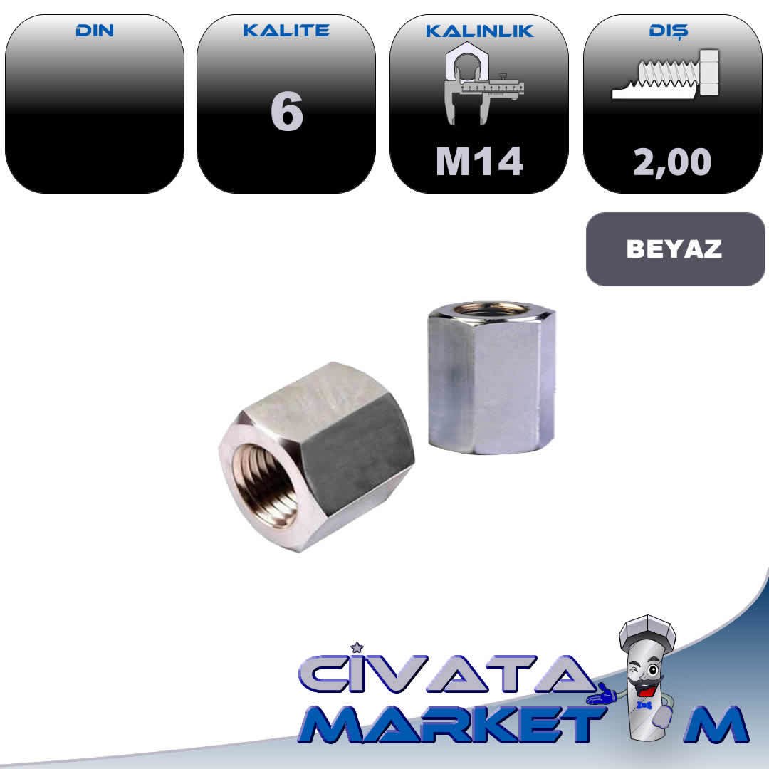 M14 TAKVİYELİ SOMUN GALV. DIN 6330 CL.6