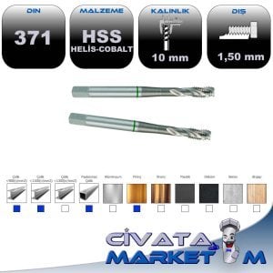 MAKİNA KILAVUZU DIN 371C HSS HELİS CO5 M 10
