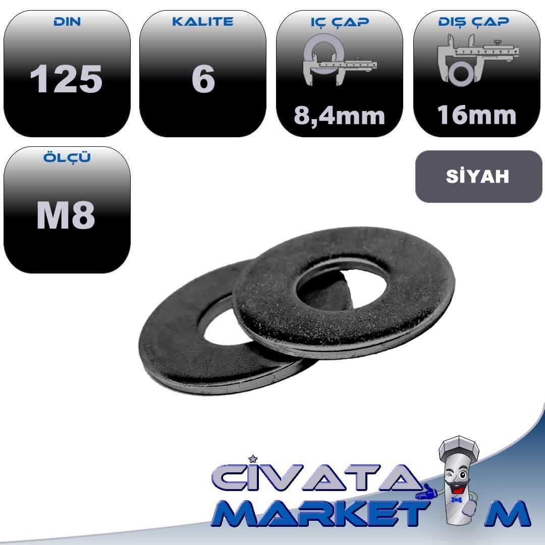 M10 PUL DIN125 (SİYAH KAPLI)