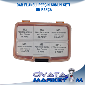 Perçin Somun Flanşsız (Dar Tip) Seti 95 Parça