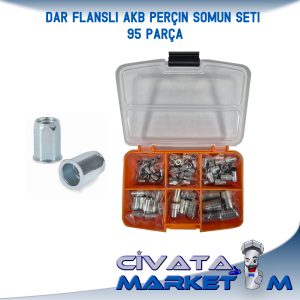 AKB Perçin Somun Flanşsız (Dar Tip) Seti 95 Parça