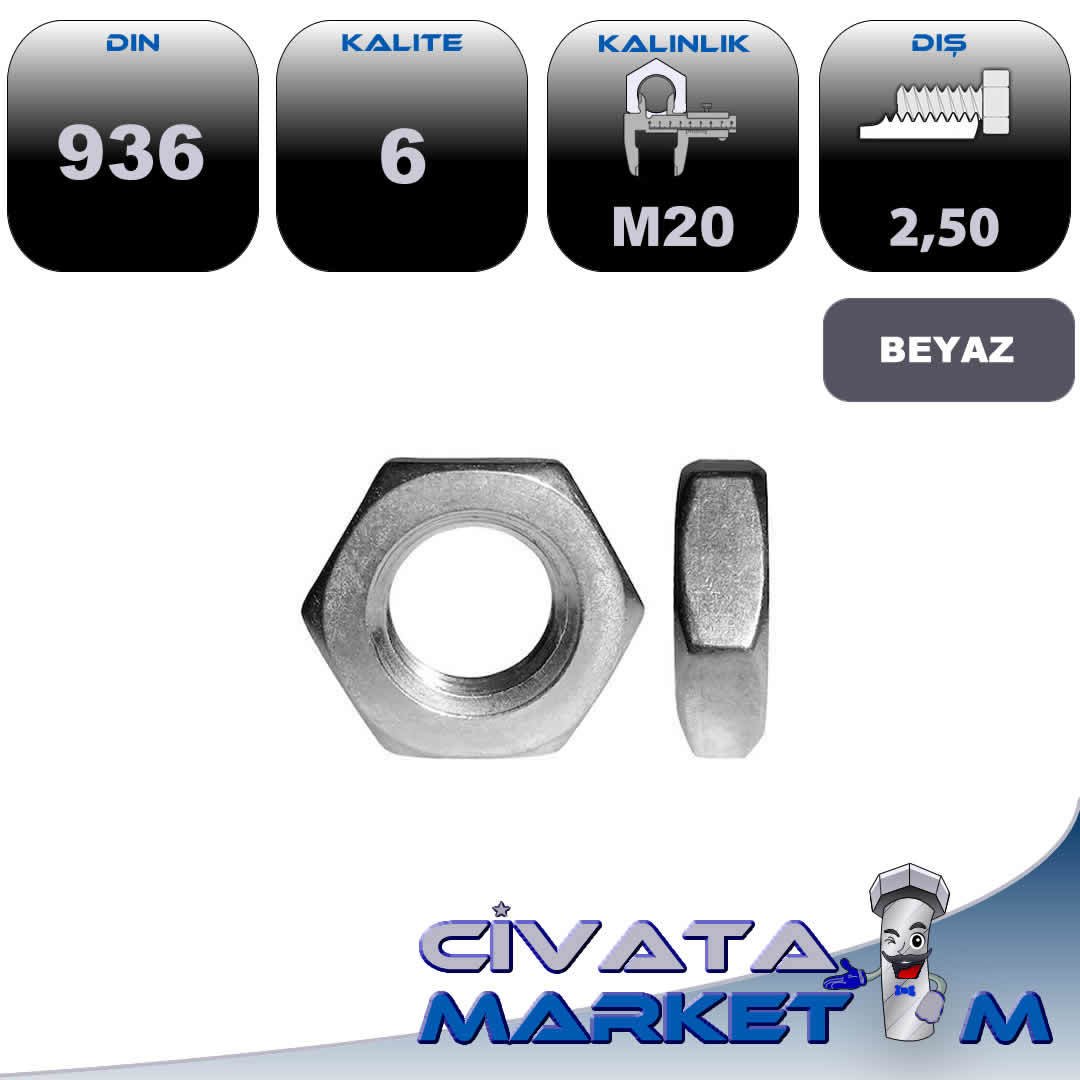 M20 KONTRA SOMUN GALV. DIN936