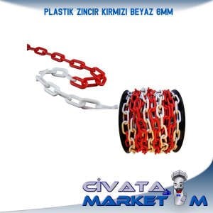 KIRMIZI-BEYAZ PLASTİK ZİNCİR 6MM (MT)