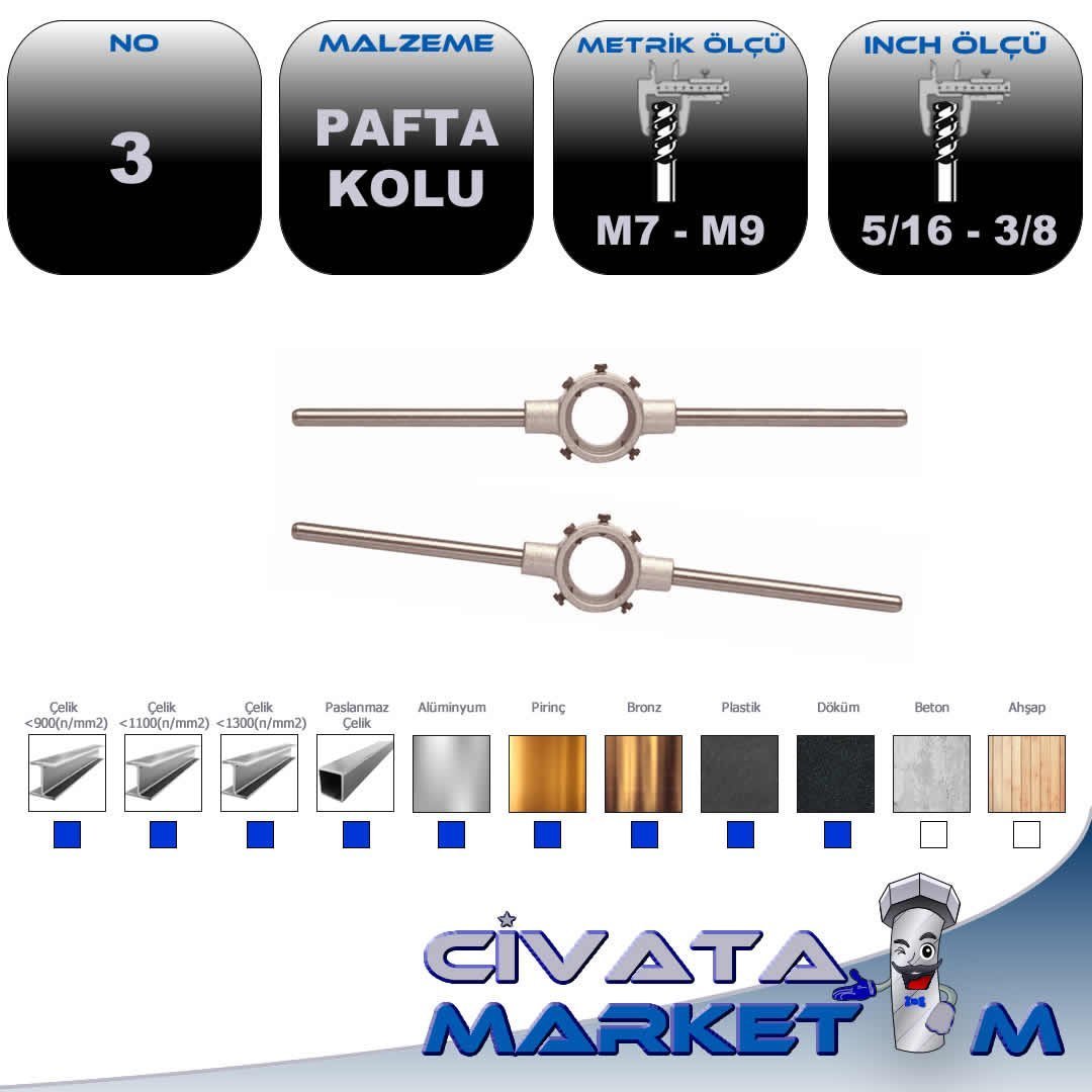 PAFTA KOLU   224,0    /  M 7 - M 9                 5/16  1/16