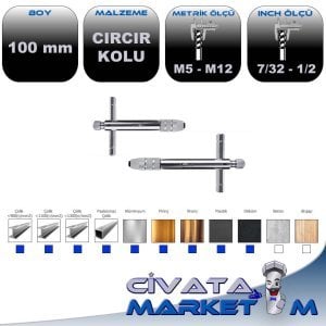 CIRCIR KLAVUZ KOLU   100,0   /   M 5 - M 12  /   7/32 - 1/2 1/8