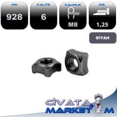M8 DÖRT KÖŞE KAYNAK SOMUN DIN928 CL.6