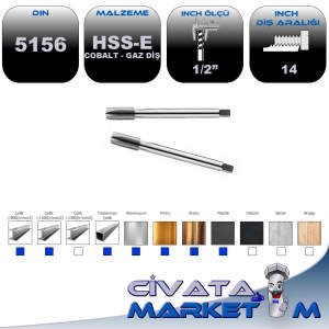 HSS-E MAKİNA KLAVUZU DIN5156 GAZ(BORU DİŞ) G1/2''-14