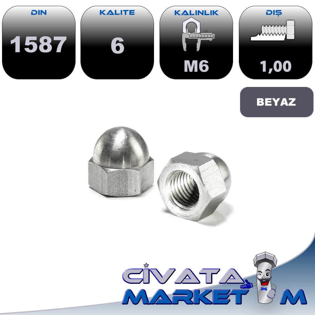 M6 KÖR SOMUN GALV. DIN1587 CL.6