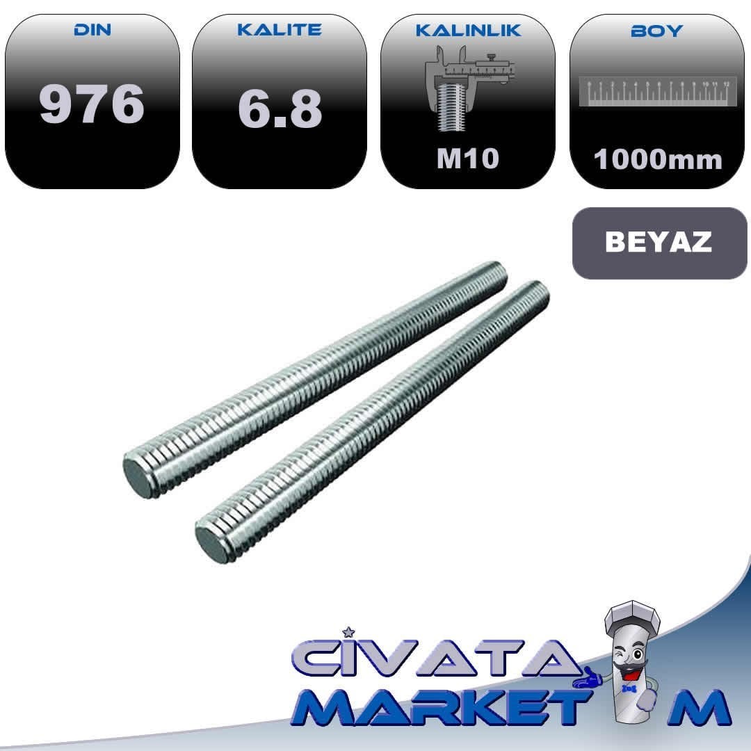 M10*1000 GİJON BEYAZ 6 KALİTE