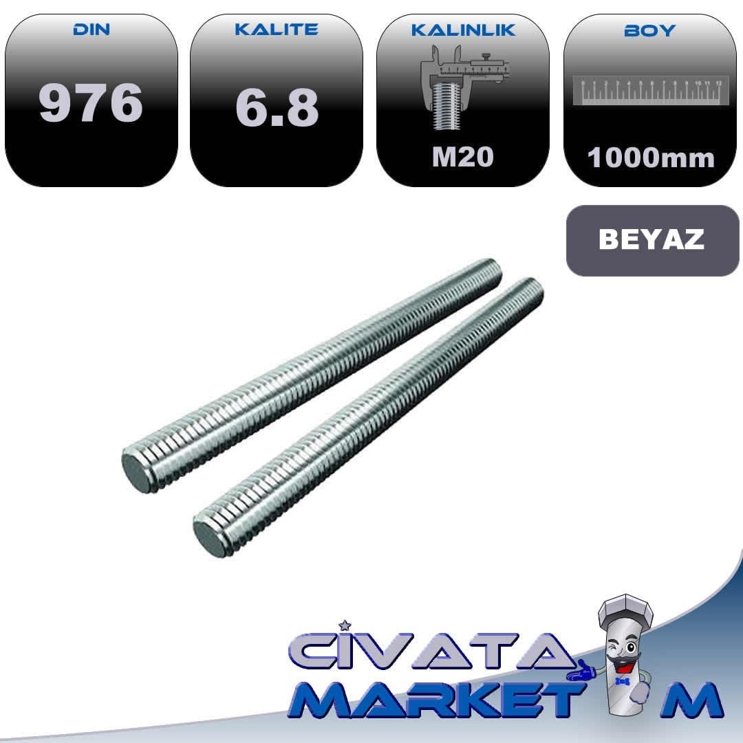 M20*1000 GİJON BEYAZ 6 KALİTE