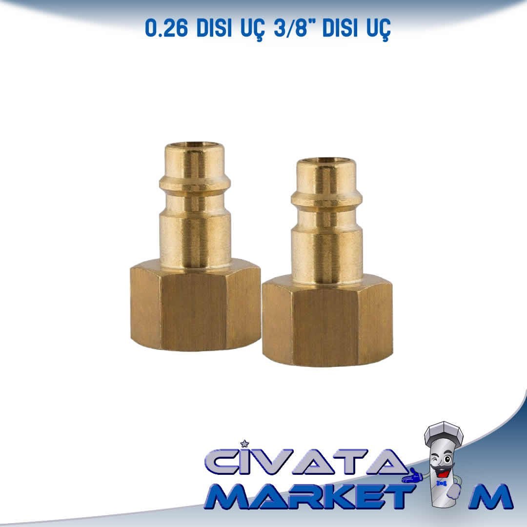 3/8''  REKOR DİŞİ UÇ (PİRİNÇ)