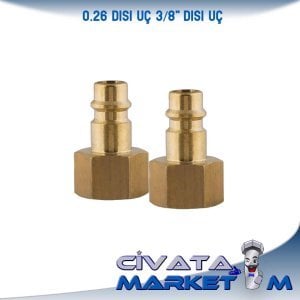 3/8''  REKOR DİŞİ UÇ (PİRİNÇ)