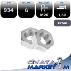 M20x1,50 ALTI KÖŞE SOMUN GALV. DIN934 CL.6