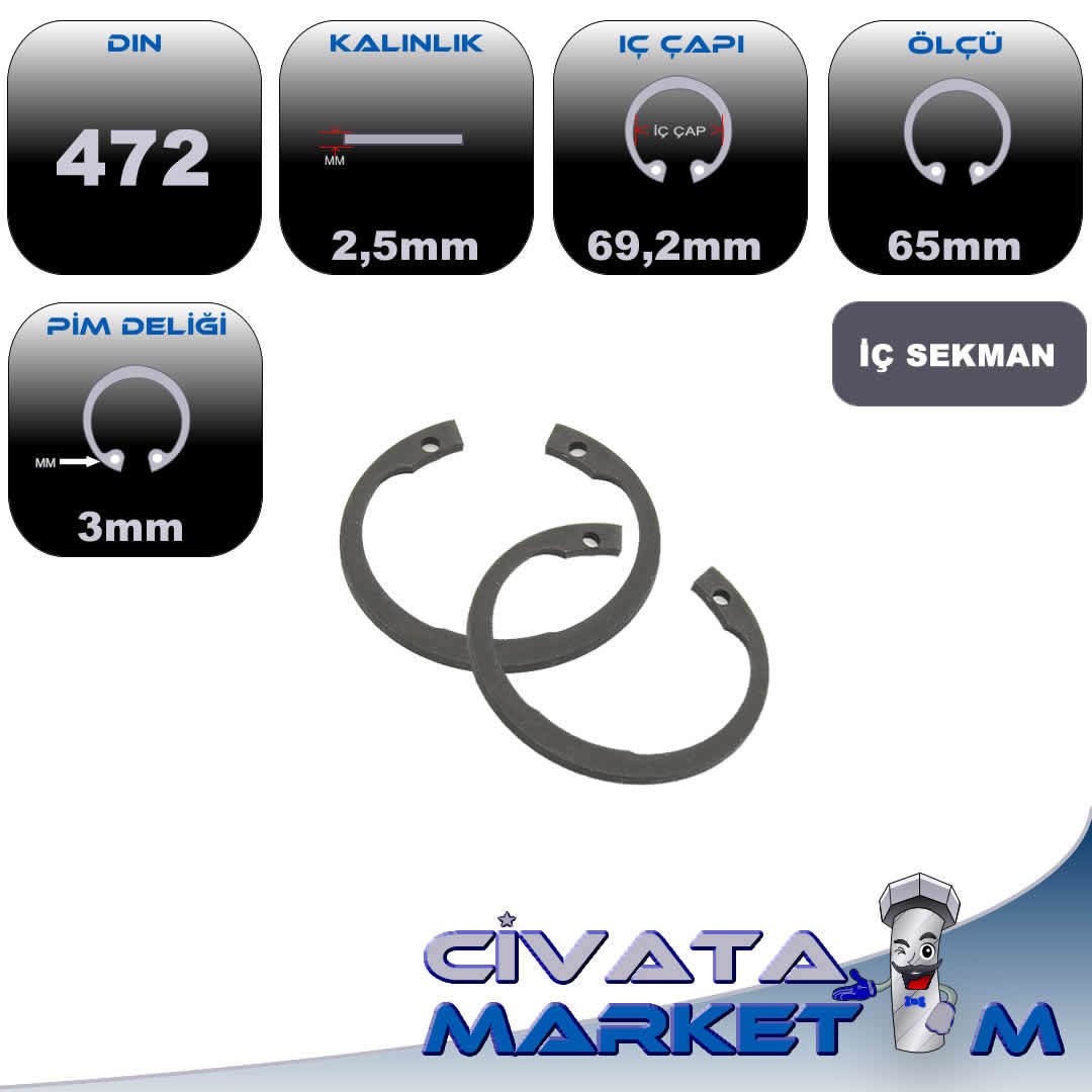 DIN 472 İÇ SEGMAN 65MM