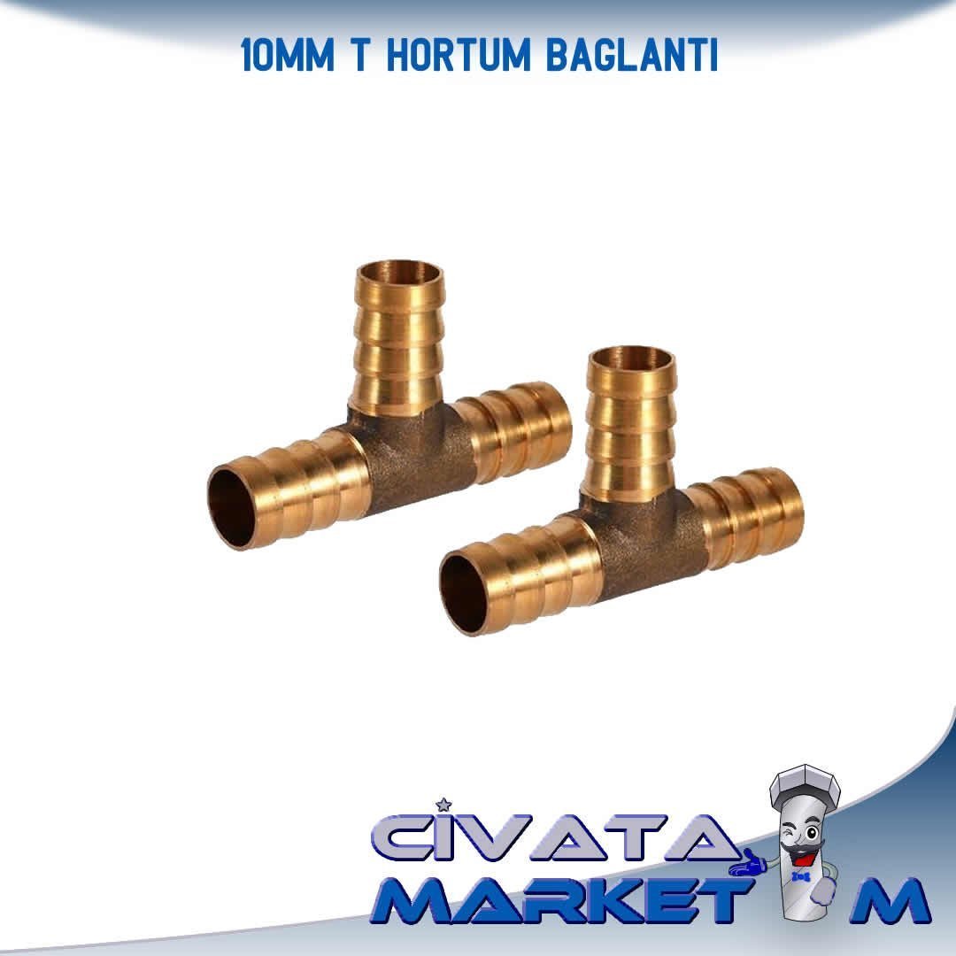 10 MM HORTUM T BAĞLANTI (PİRİNÇ)