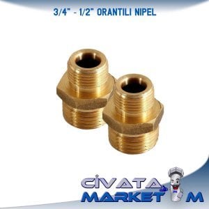 3/4-1/2 ORANTILI NİPEL (PİRİNÇ)