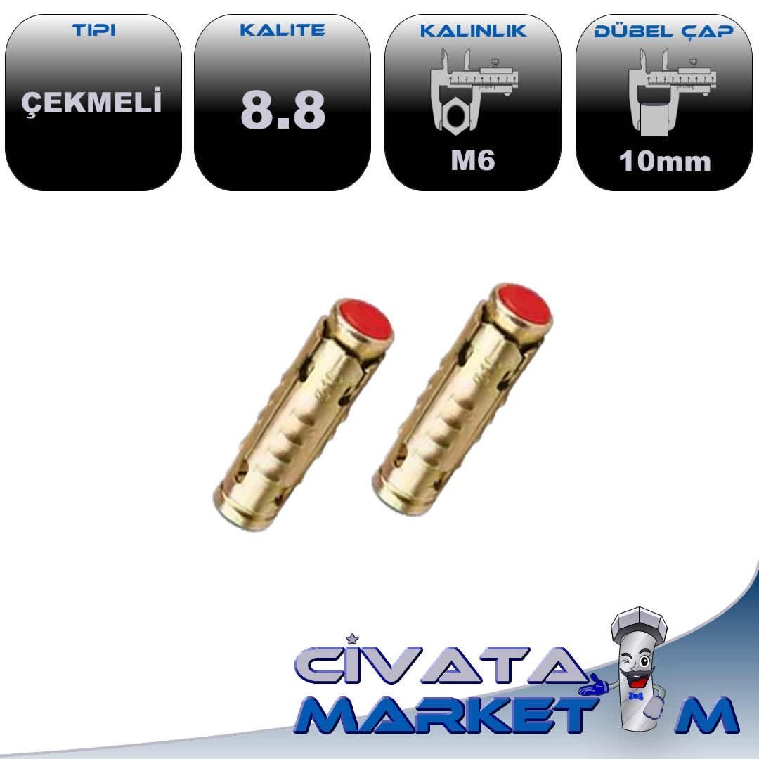 M6 ÇEKME ÇELİK DÜBEL