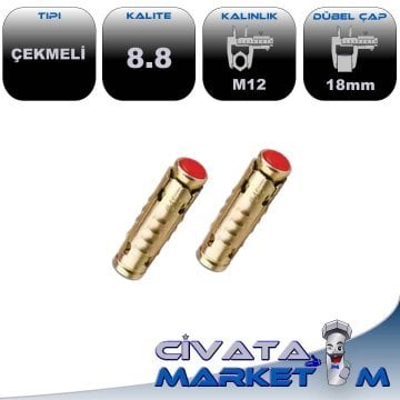 M12 ÇEKME ÇELİK DÜBEL