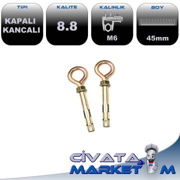 M6 KAPALI KANCALI DÜBEL