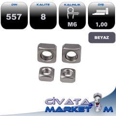 M6 KARE SOMUN GALV. DIN557 CL.8