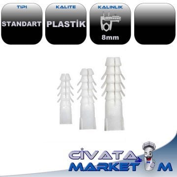 8MM STANDART PLASTİK DÜBEL