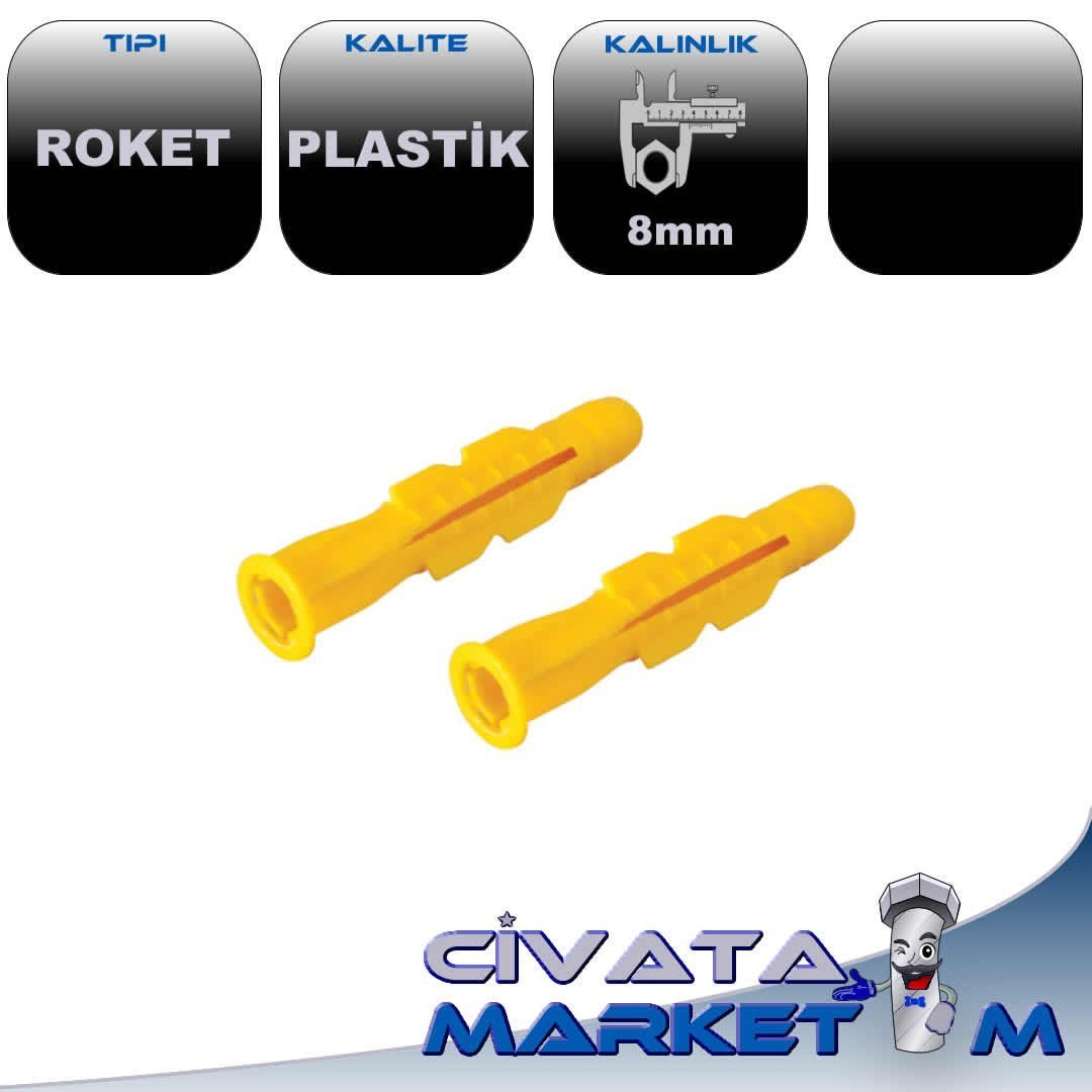 8MM SARI ROKET DÜBEL
