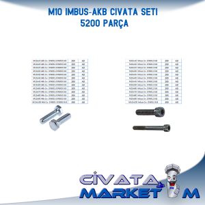 M10 AKB - İMBUS CIVATA VİDA SETİ 5200 PARÇA