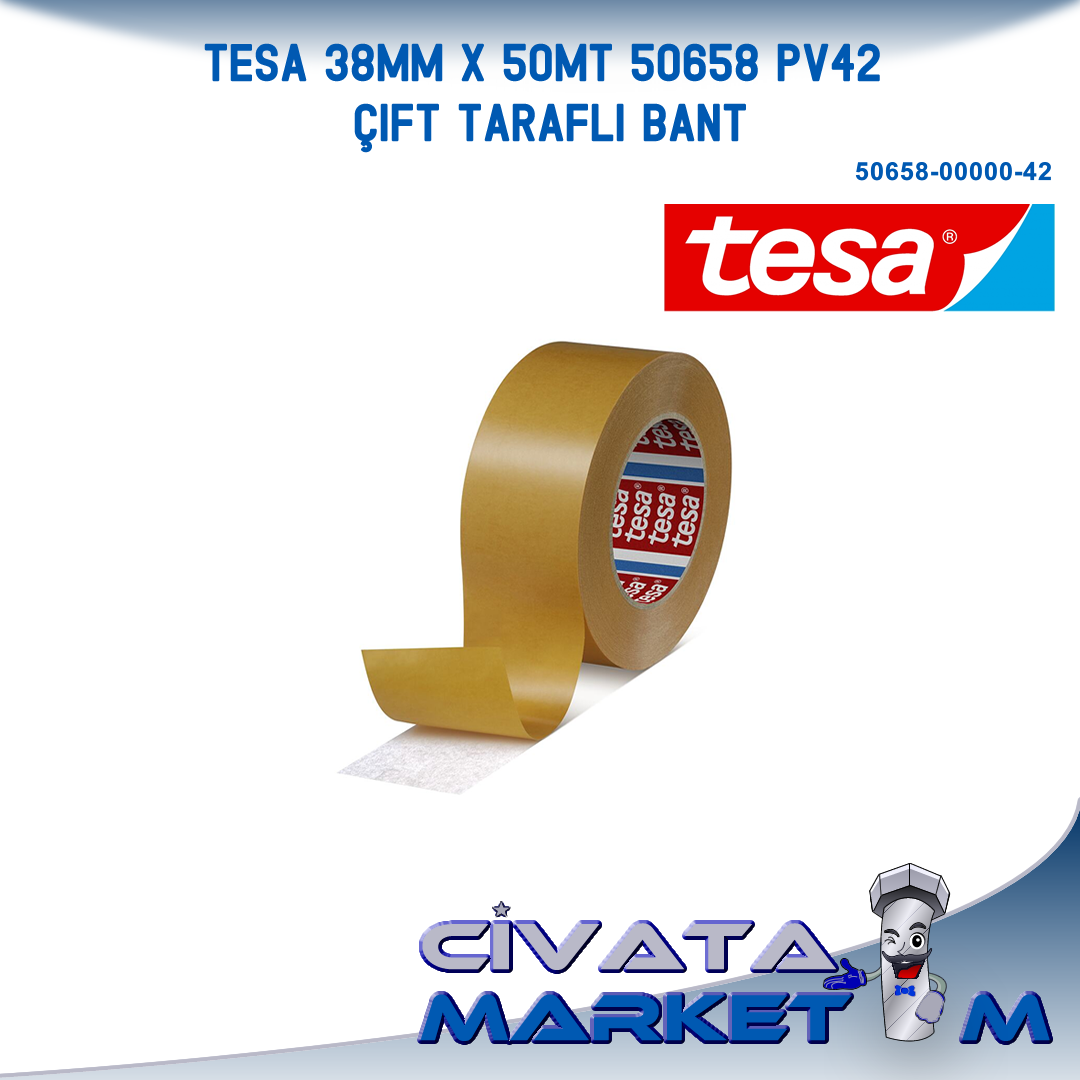 TESA 50658 PV42  38mm x 50MT  Çift Taraflı Bant