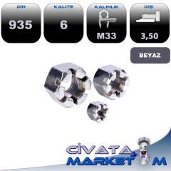 M33 TAÇLI SOMUN GALV. DIN935 CL.6