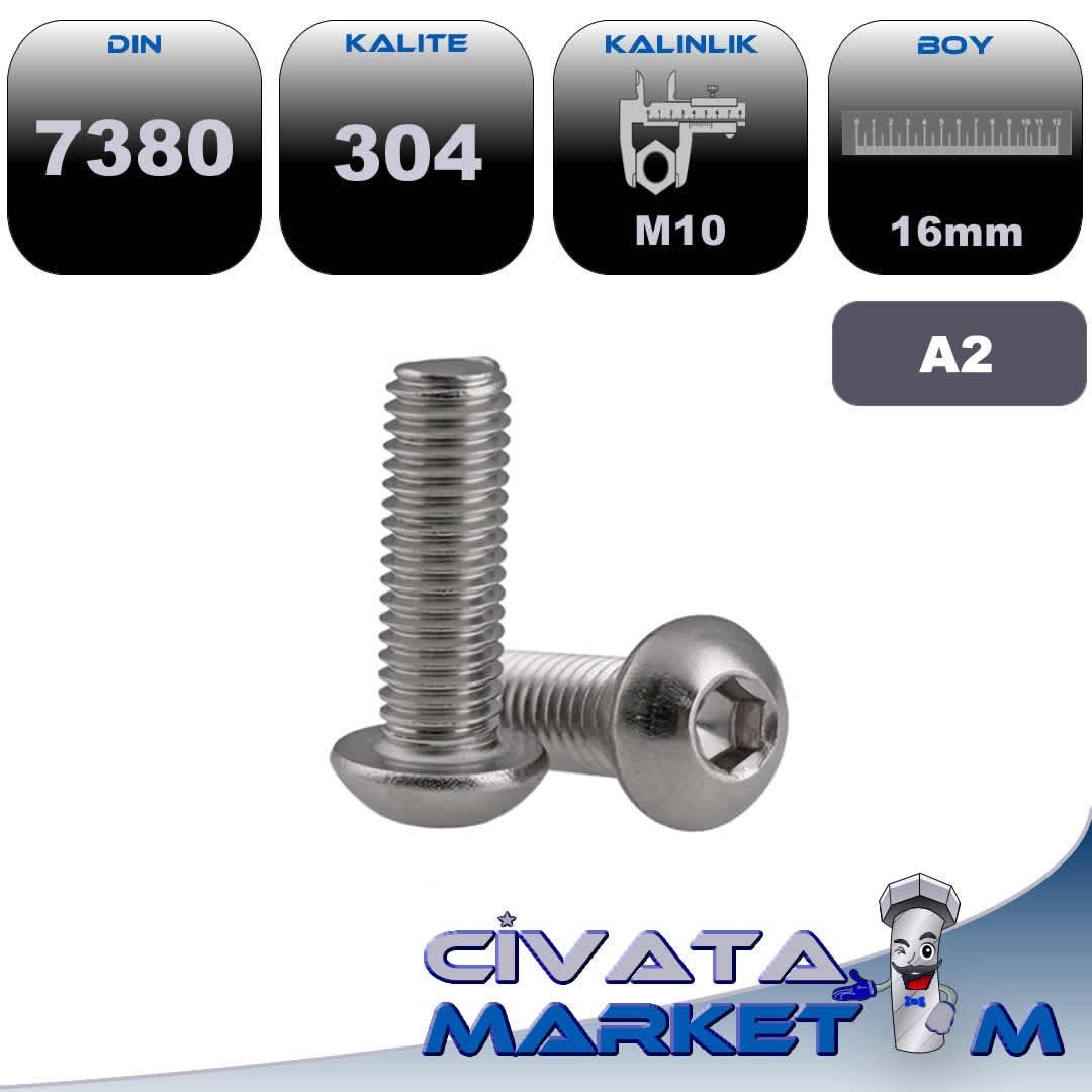 M10*16 BOMBE BAŞ İMBUS A2