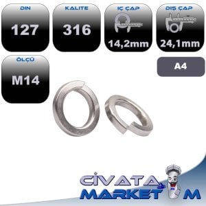 M14 YAYLI RONDELA DIN 127 A4 316
