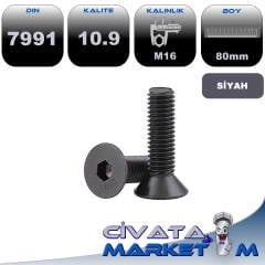 M16*80 HAVŞA BAŞ İMBUS 10.9 SİYAH