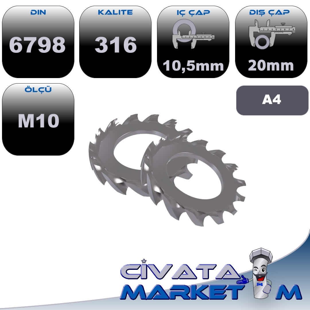 M10 TIRTILLI PUL DIN 6798 A4 316