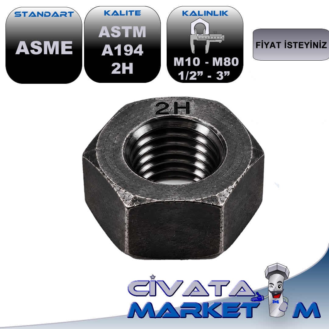 ASTM A194 Grade 2H Somun