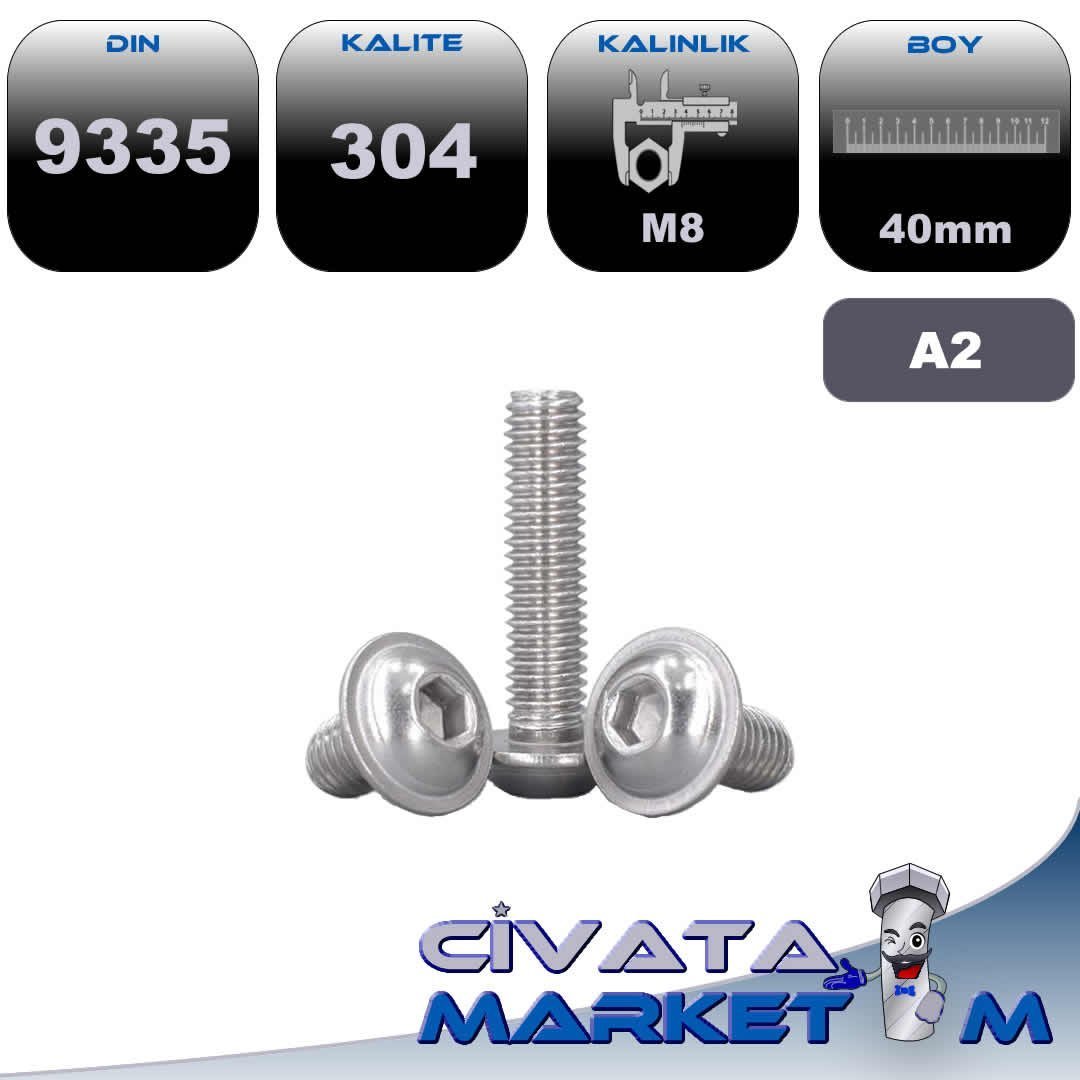 M8*40 BOMBE BAŞ FLANŞLI İMBUS A2
