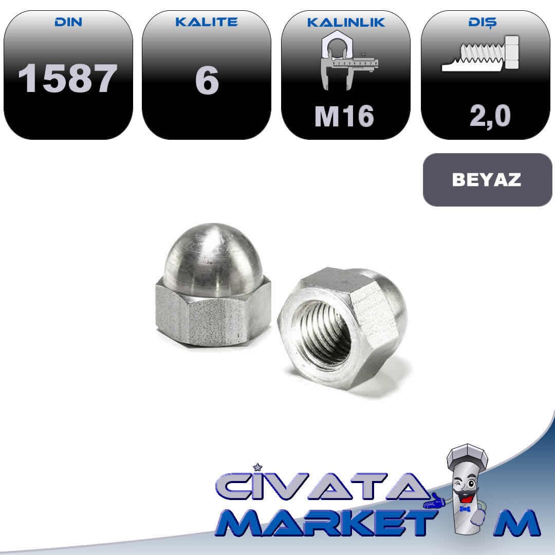 M16 KÖR SOMUN GALV. DIN1587 CL.6