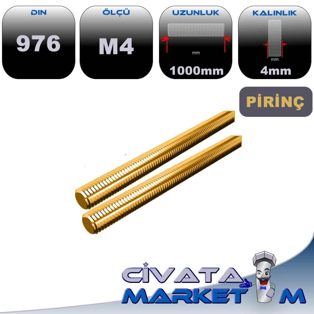 PİRİNÇ M4 GİJON (Tij) DIN976